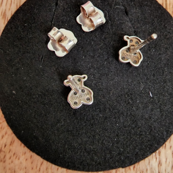 Tous White gold earrings with diamonds motif - Picture 3 of 5